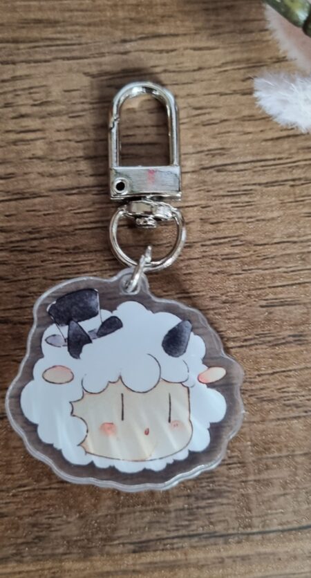 Schlüsselanhänger Schäfchen Weiss