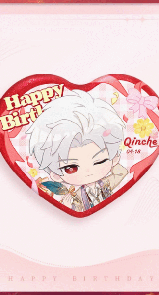 Love & Deepspace Birthday Edition Sylus - Chibi-Button mit Glitter-Effekt